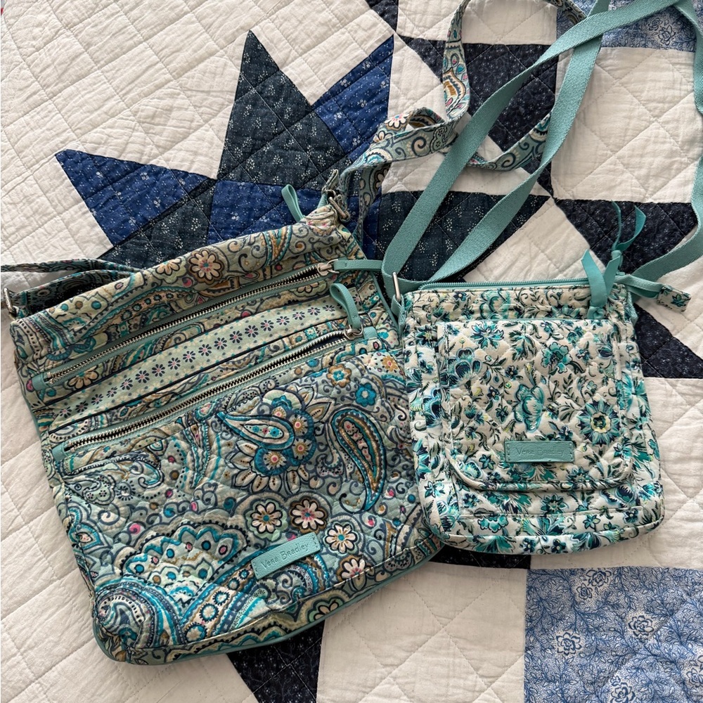 Vera Bradley Teal Paisley Quilted Crossbody Bags